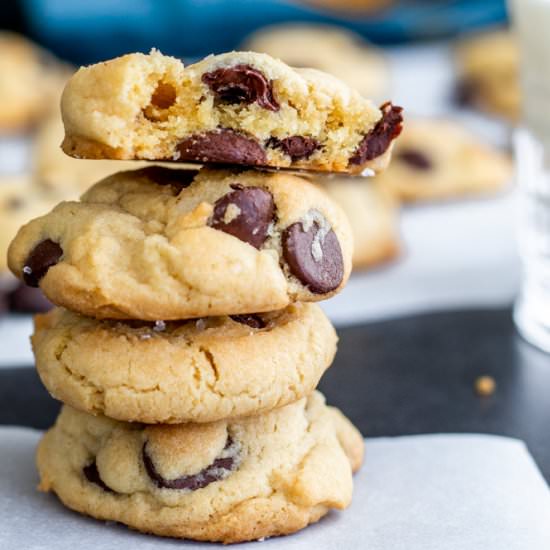 Salted Dark Chocolate Chip Cookies