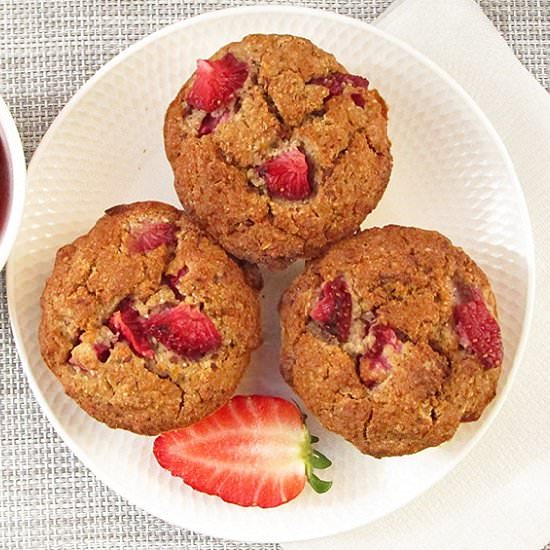 Vegan Strawberry Oat Muffins