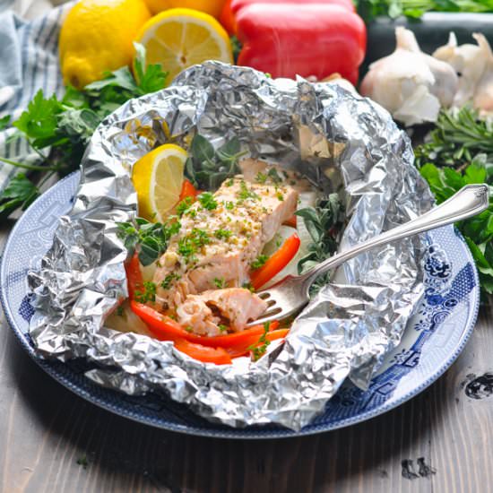 Greek Salmon Baked in Foil