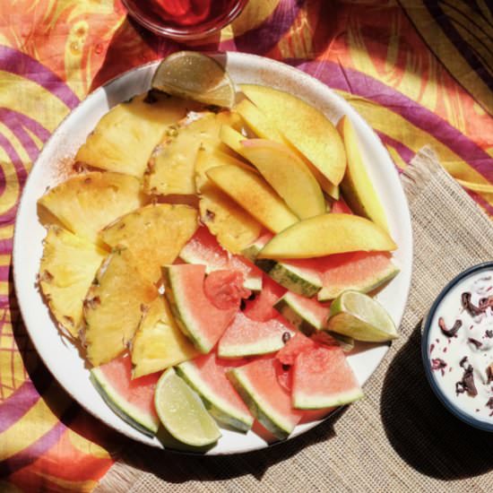 Mexican Fruit Salad and Yoghurt Dip