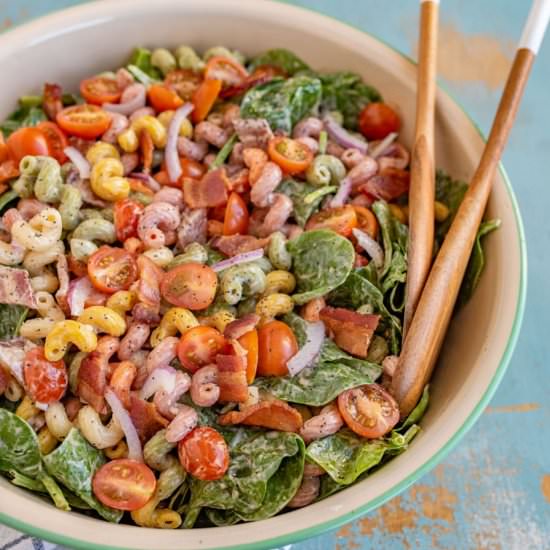 Spinach Bacon Pasta Salad
