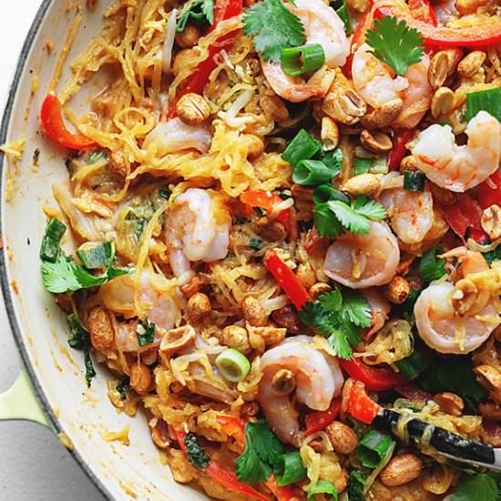 Spaghetti Squash Pad Thai & Shrimp