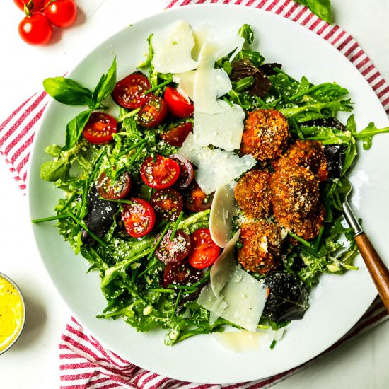 Meatball Salad w/ Parmesan Dressing