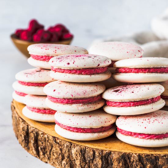 Vegan Raspberry Macarons