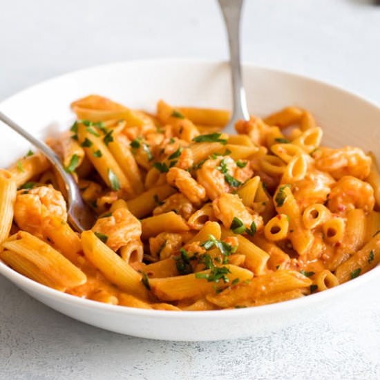 Shrimp Penne with Vodka Sauce