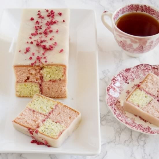 Raspberry-Lemon Battenberg Cake