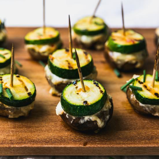Spicy Stuffed Mushrooms w/ Zucchini