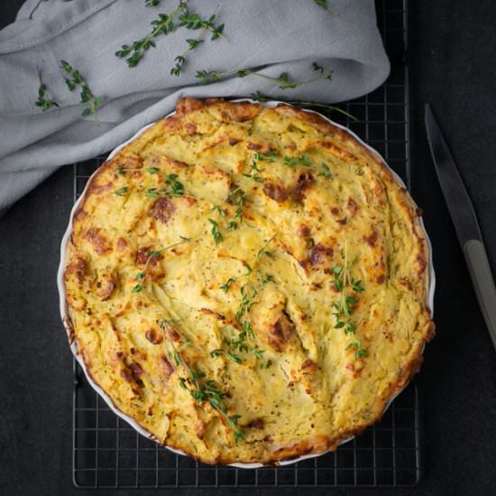 Quiche with cauliflower & broccoli