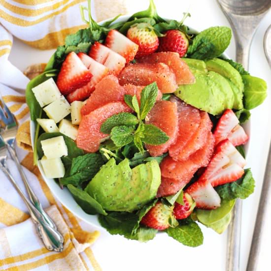 Avocado grapefruit strawberry salad