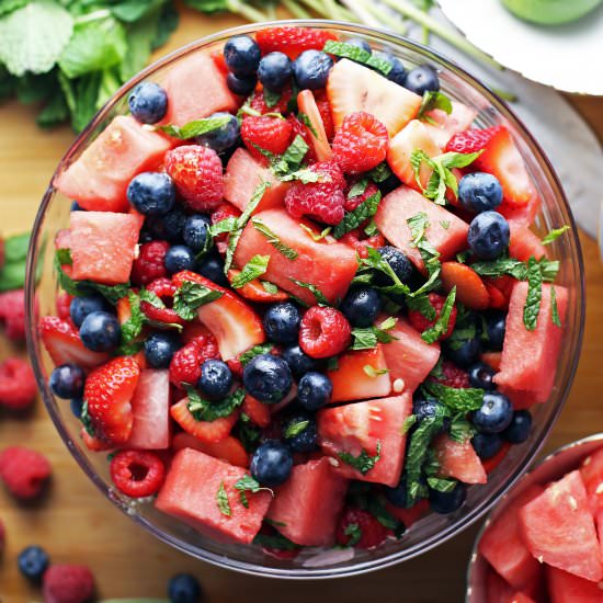 Watermelon Berry Summer Salad