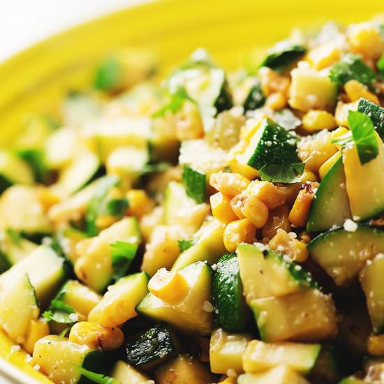 Parmesan Zucchini and Corn