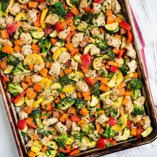 Sheet Pan Chicken & Rainbow Veggies
