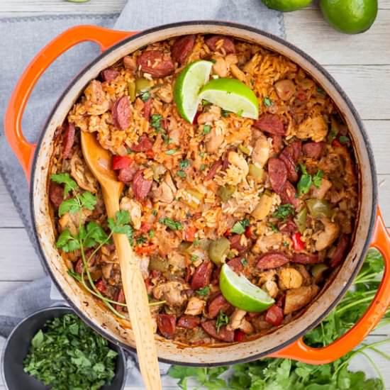 One Pot Sausage, Chicken and Rice
