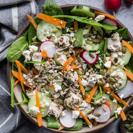 Lemon Herb Chicken Spinach Salad