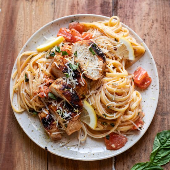 Lemon Basil Chicken Pasta