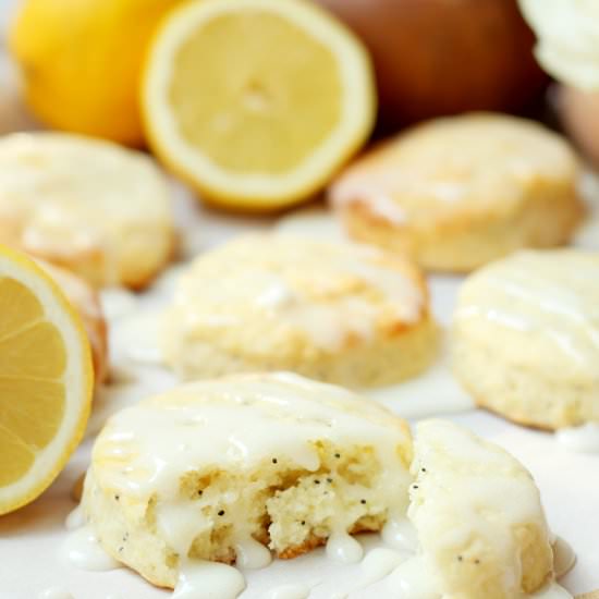 Glazed Lemon Scones with Poppy Seed