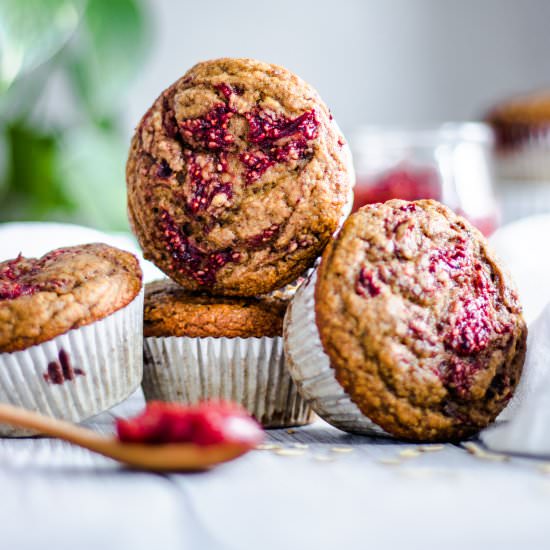 Strawberry Jam Swirl Muffins