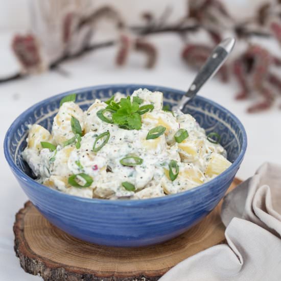 Spring onion potato salad