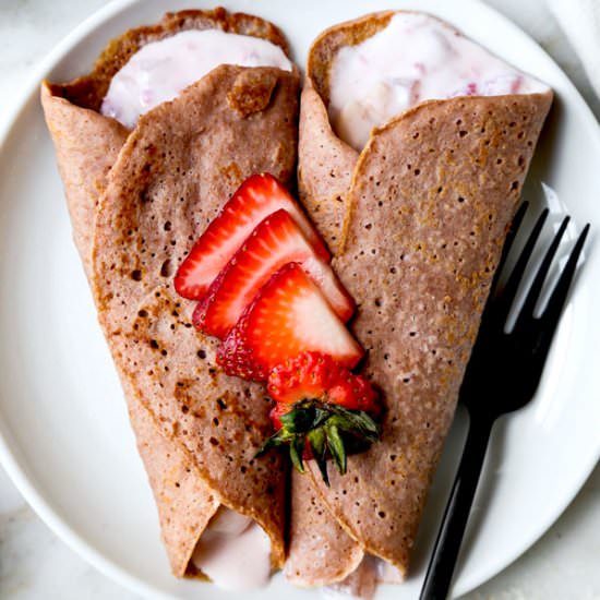 Strawberry Yogurt Crepes
