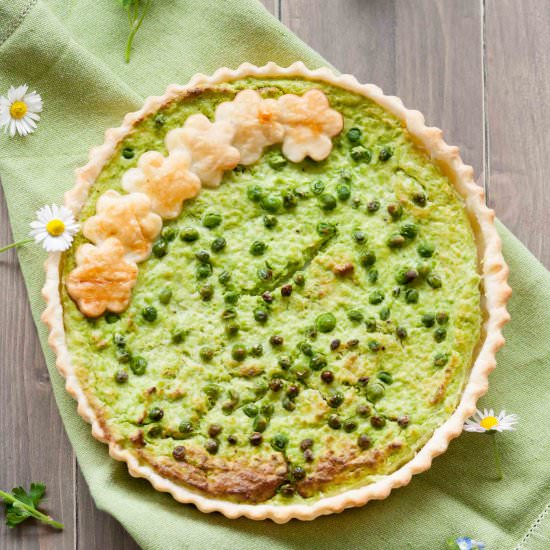 Quiche with peas