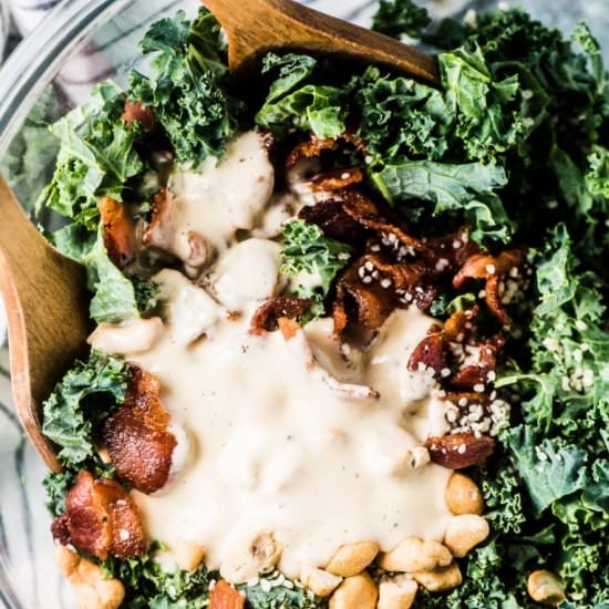 Bacon Kale Caesar Salad