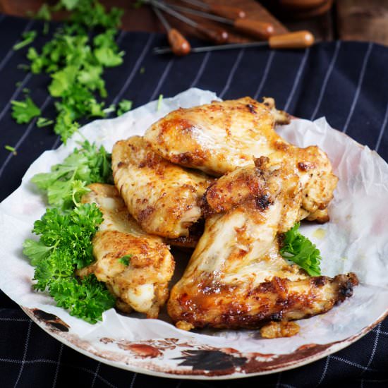 Savory, sticky chicken wings