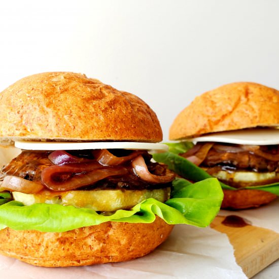 Hawaiian Teriyaki Mushroom Burger