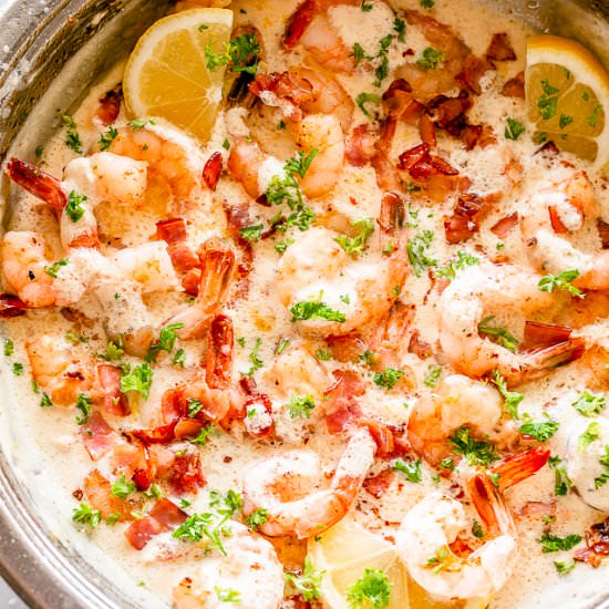 Parmesan Garlic Shrimp with Bacon