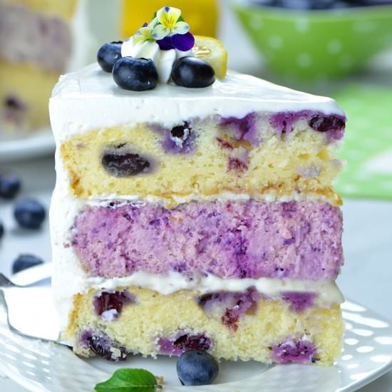 Lemon Blueberry Cheesecake Cake