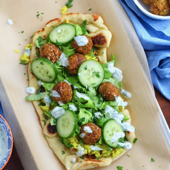 Falafel Naan Wraps with Golden Rice