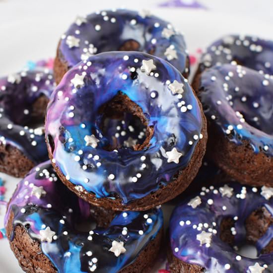 Baked Cake Galaxy Donuts