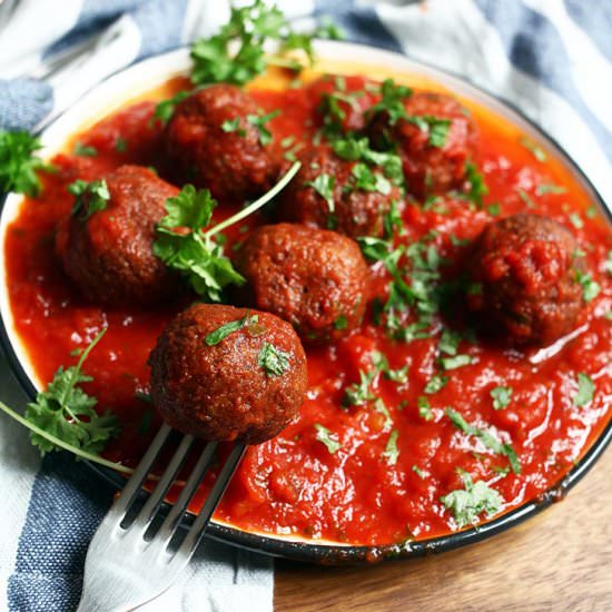 Black Bean Meatballs Tomato Sauce