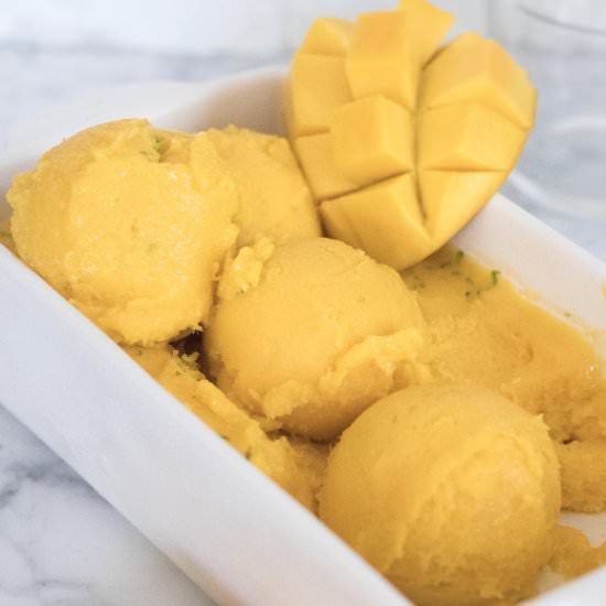 Healthy Mango Lime Sorbet
