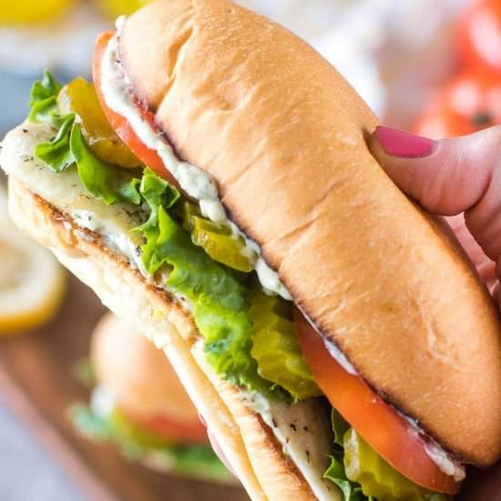 Grilled Walleye Sandwiches