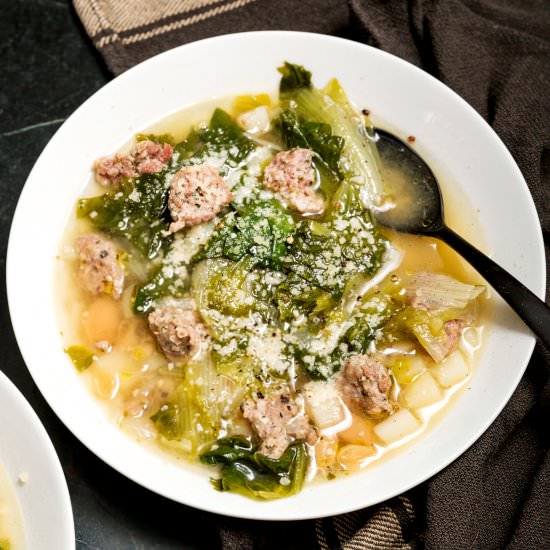 Porchetta Sausage and Escarole Soup