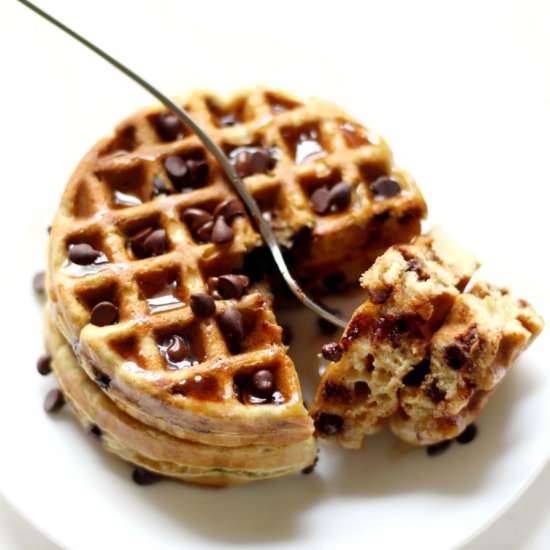 Easy GF/V Chocolate Chip Waffles