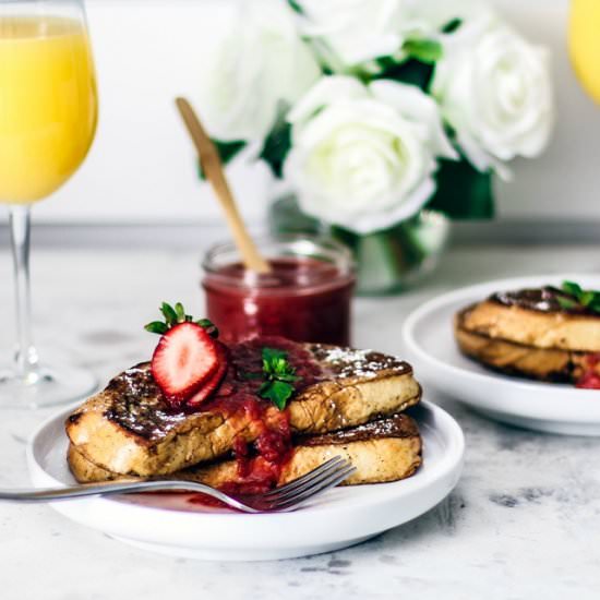 french toast & strawberry rhubarb