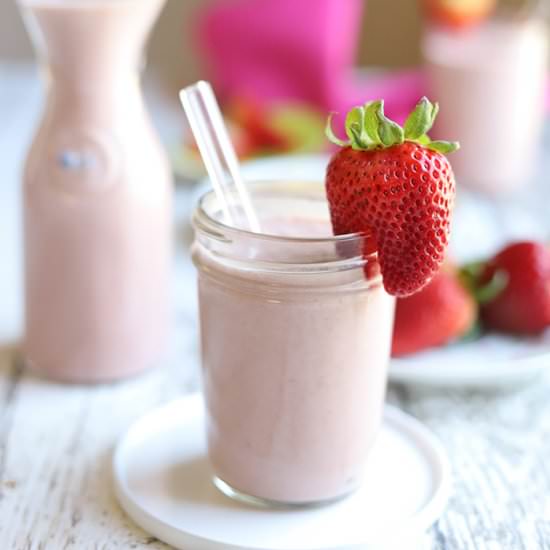 Vegan strawberry milk