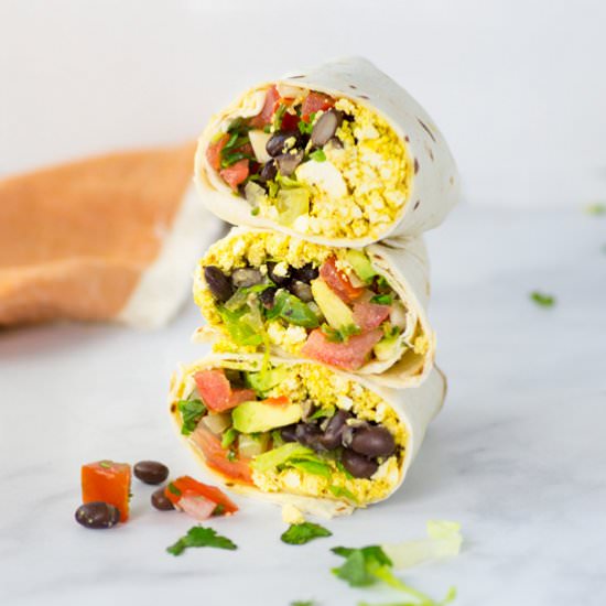 Tofu Scramble Breakfast Burritos