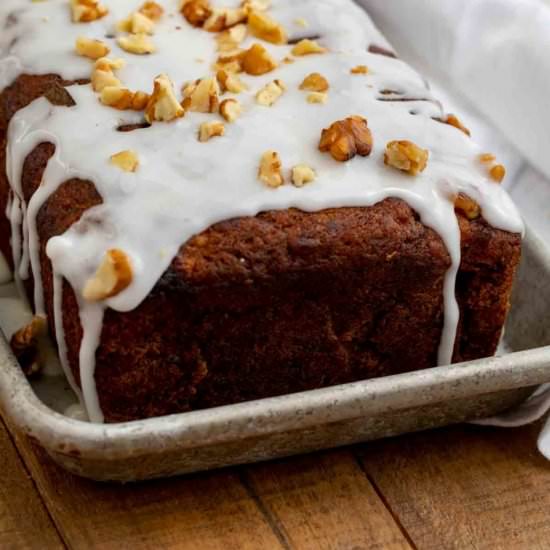 Iced Banana Nut Bread