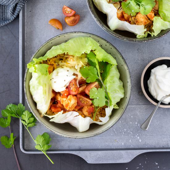 Mexican Chicken Lettuce Wraps