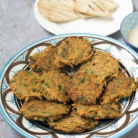 Vegan carrot fritters