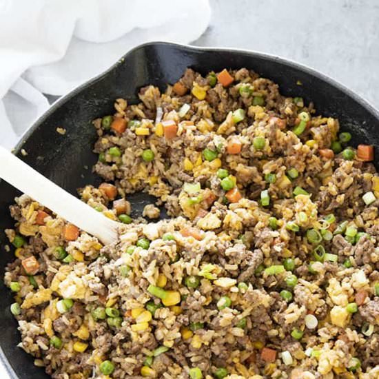 Ground Beef Fried Rice