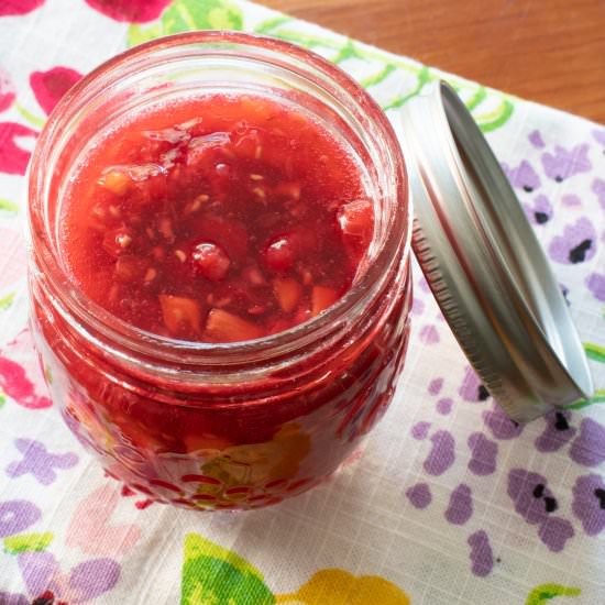 Raspberry-Peach Freezer Jam