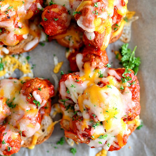 Open-Faced Meatball Sandwiches