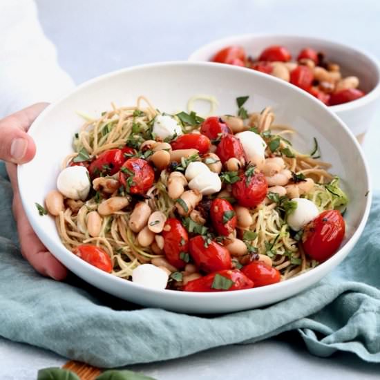 zucchini caprese pasta