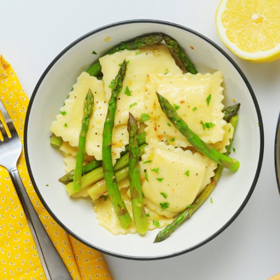 Lemon Butter Asparagus Ravioli