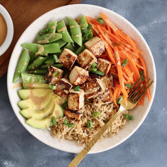 Thai Peanut Tofu Buddha Bowl