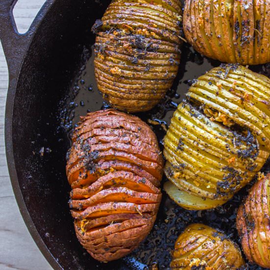 Sage and Garlic Hasselback Potatoes