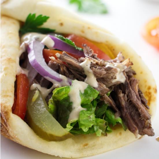 beef shawarma sandwich